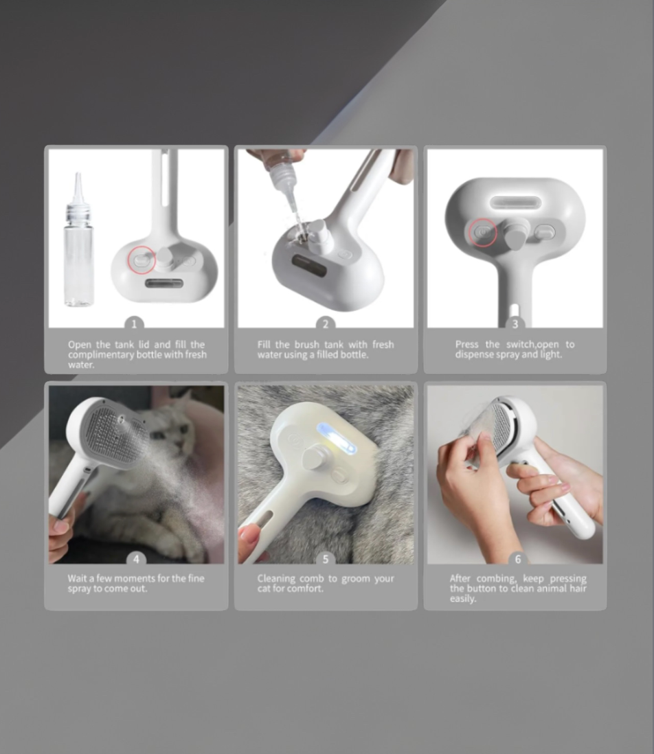 Pet Hair Spray Brush